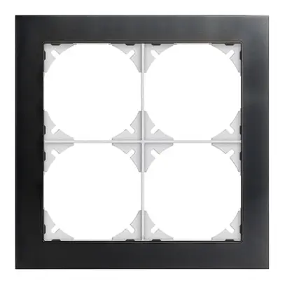 Telaio di copertura EDIZIOdue prestige 2×2 oro nero lucidato 