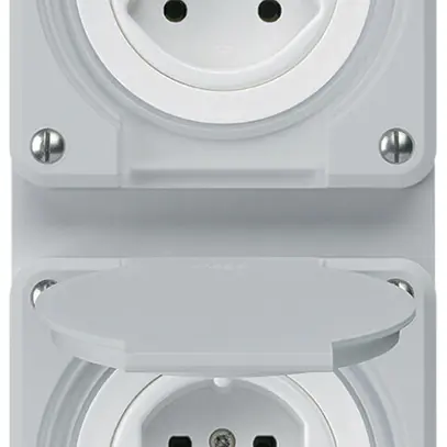 Combi INC 2×1 HA robusto 2×tipo 15 con morsetti a innesto con coperchio grigio 