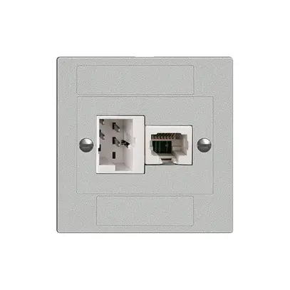 Prise ENC xDSL RJ45/TT83 silver ITplus EDIZIOdue, avec filtre 