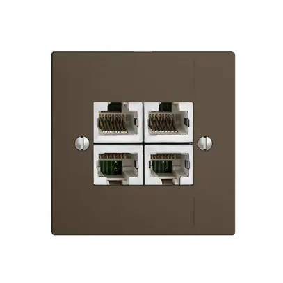 Einsatz zu UP-Anschlussdose 4×RJ45/s 4P getr. EDIZIOdue coffee ITplus 