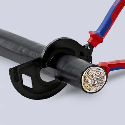 Cisaille pour câbles à cliquet KNIPEX 600mm²/Ø60mm 320mm 