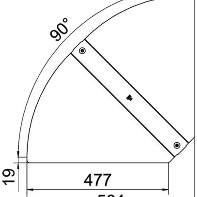 Deckel BET RBD W zu Bogen verstellbar 500mm Edelstahl A2 blank 