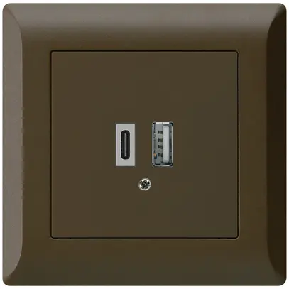 Presa di carica USB INC kallysto.line 18W PD 1×tipo A 1×tipo C marrone 