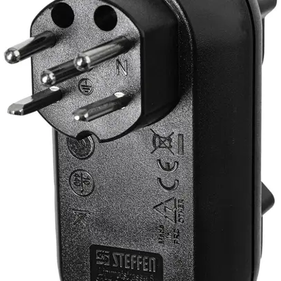 Spina multipla Steffen STRONG 2×T15 10A 400V IP20 nero 