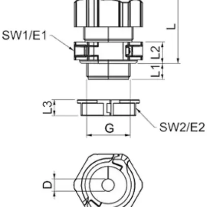 Pressacavo Bettermann V-TEC TB25 separabile M25 1×Ø11…13mm IP67 grigio 