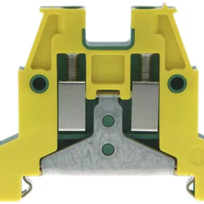 Morsetto di terra componibile Woertz 1.5…4mm² vite 2×1 DIN 35mm verde/giallo 