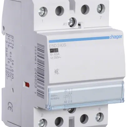 Contattore AMD Hager ESD 24VAC 2 chiusura 40A senza ronzio 3UM 