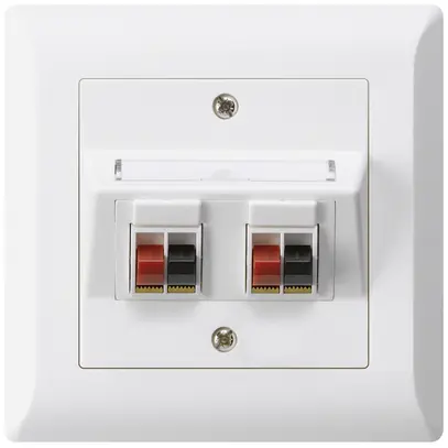 Prise ENC audio kallysto.line 2× blanc borne à étrier pour 2 haut-parleurs 