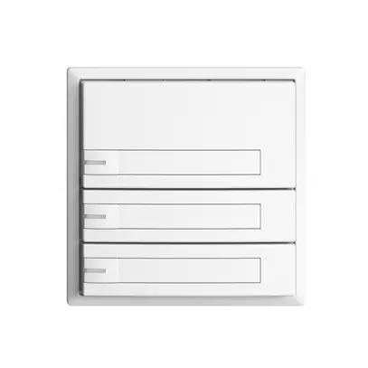 KNX-Taster RGB EDUE, 250mW, m.RGB-LED, m.Papiereinlage, 3×Taste, 1×Tastenb., ws 