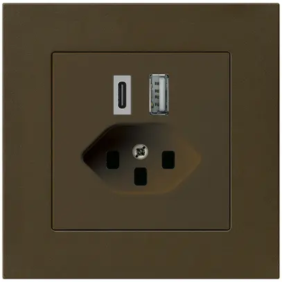 Prise de charge USB ENC kallysto.pro 18W PD 1×type A 1×type C T23 brun 