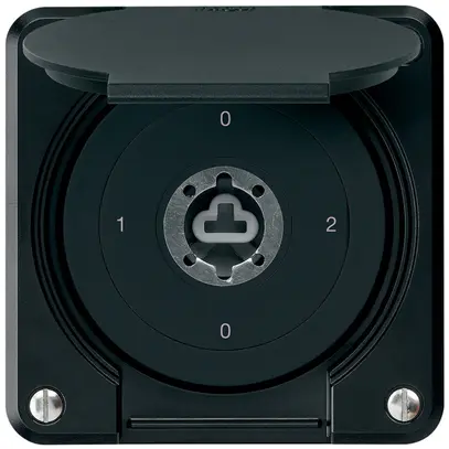 Interrupteur à clé ENC robusto IP55 avec clapet sans cylindre S2/1P noir p.combi 