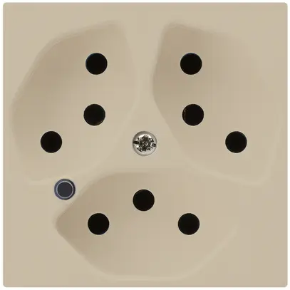 Steckdose Hager kallysto 3×T13 beleuchtet A beige 