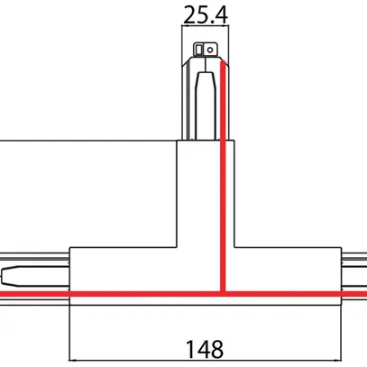 Alimentation en T Sylvania OneTrack 3 phases DALI noir à droite extérieur 