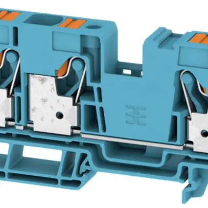 Borne de passage Weidmüller A3C PUSH IN 3×16mm² TS35 bleu 