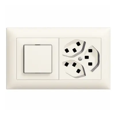 UP-Kombination EDIZIOdue 1×2 horiz. S3/3×T23 weiss 