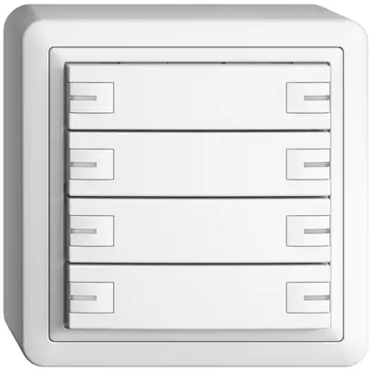 Poussoir AP KNX 8× EDIZIOdue blanc RGB avec LED 