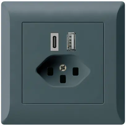 Prise de charge USB ENC kallysto.line 18W PD 1×type A 1×type C T23 anthracite 