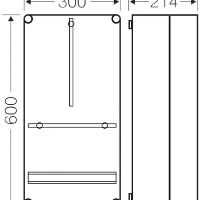 Boîtier de compteur Hensel Mi, 300×600×214mm, profondeur compteur 190mm 