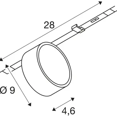 Spot LED SLV KALU 2.0 10W 1500lm 4000K MB DALI AD3PH 280×46×121mm bi 