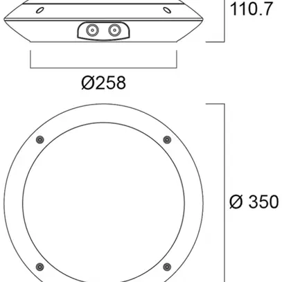 Plafoniera LED Sylvania START HF SEN 14W 1500lm 840 IP66 REG Ø350 nero 