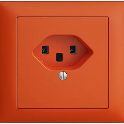 EB-Steckdose EDIZIOdue T23 16A orange, Schraubklemmen 