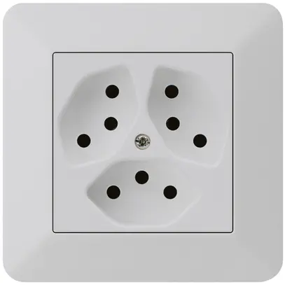 Presa INC kallysto.trend 3×T13 grigio chiaro con protezione bambini 