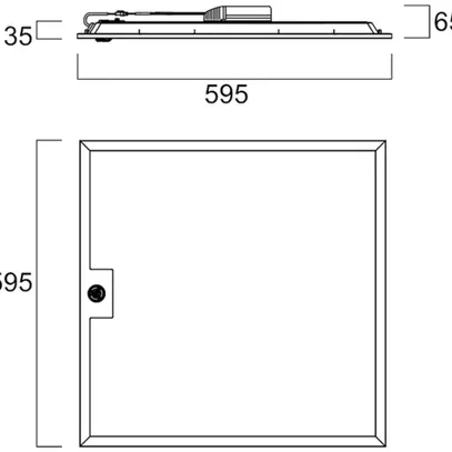 Luminaire panneau LED Sylvania Quantum SEN 28W 4300lm 3000K IP54 VAR 595×595 bc 