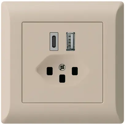 Prise de charge USB ENC kallysto.line 18W PD 1×type A 1×type C T23 beige 