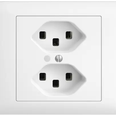 Prise INC 2×T23 16A blanc avec LED vt.EDIZIOdue avec bornes enf. 