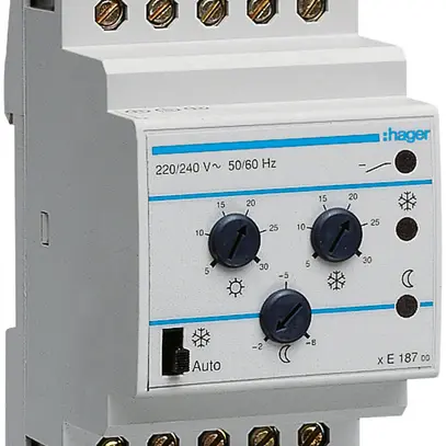 Termostato Hager multifunzione 1 contatto invertitore 2A per EK081/EK082/EK083 
