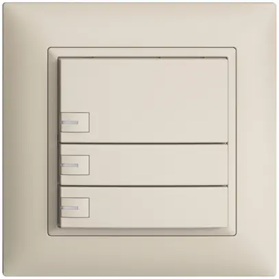 UP-Universaltaster 3×1T Steckklemme EDIZIOdue crema, mit LED 
