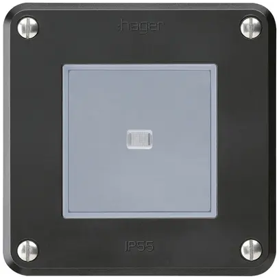 Interruttore INC robusto IP55 schema 3/2P illuminato nero 