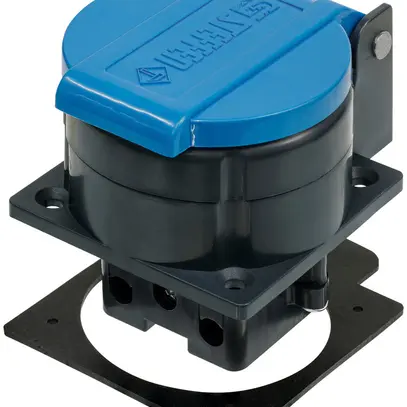Prise INC Steffen T13 IP55 10A 250V, anthracite/couvercle bleu clair 