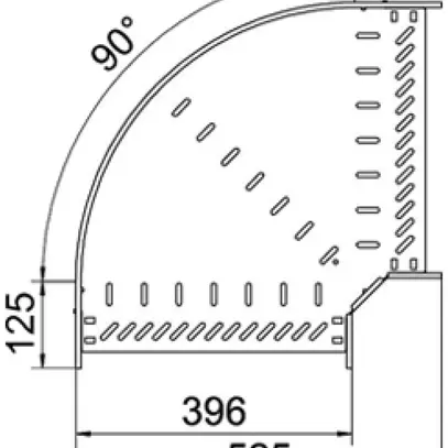 Gomito BET RB 90° 85×400mm acciaio zincato a caldo per immersione 