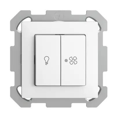 UP-Schalter für Licht+Ventilation EDIZIOdue weiss, KS, LED gelb 