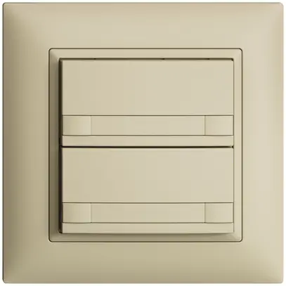 Poussoir ENC KNX 2× EDIZIOdue colore vanille RGB sans LED avec insert papier 