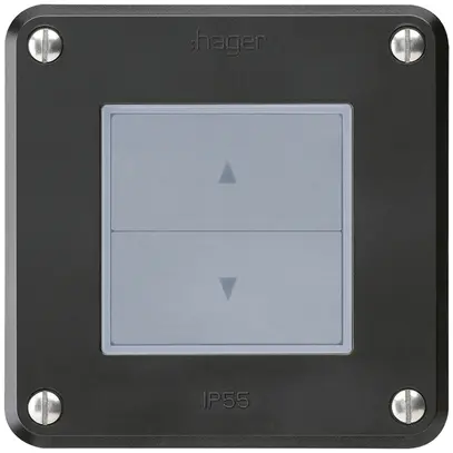 Interrupteur pour stores ENC robusto IP55 noir avec 2 touches de fonction 