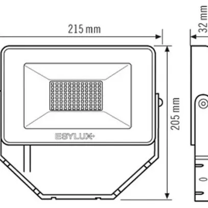 Proiettore LED ESYLUX OFL BASIC, 30W 3000K 3000lm 200×32×135mm IP65, nero 