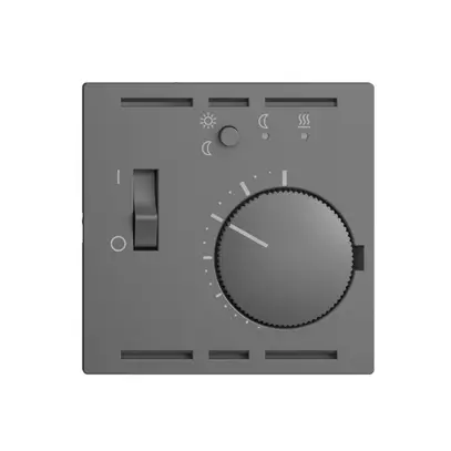 Thermostat d'ambiance ENC EDIZIOdue gris foncé, avec sonde et horloge 