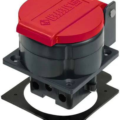 Presa INS Steffen T25 IP55 16A 400V, antracite/coperchio rosso 