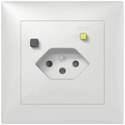 Prise FI ENC SIDUS B T13 30mA, shutter, blanc brillant 