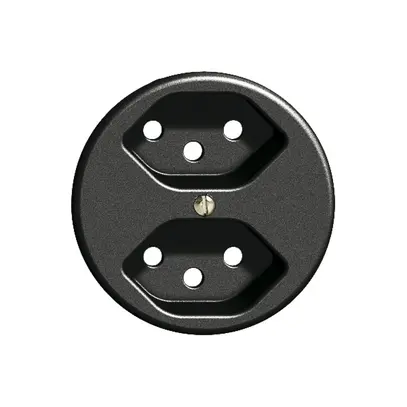 Kit frontale FH per presa 2×T13 nero 