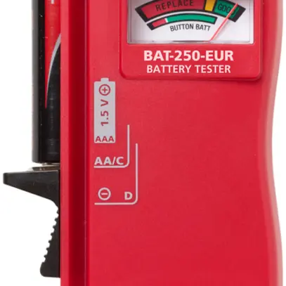 Tester per batterie BAT-250-EUR per 9V, AAA, AA.C.D.1.5V cel.orol. 
