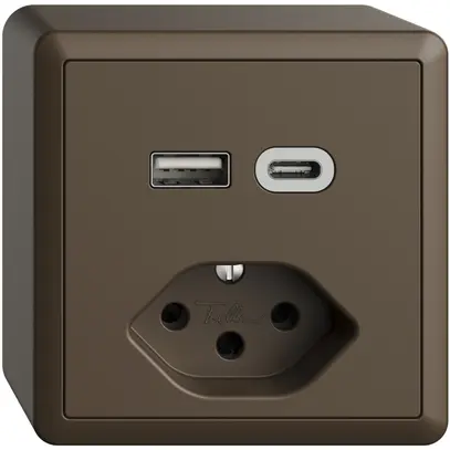 Prise AP USB type A+C + type 13 Feller EDIZIOdue FX54 230V 3000mA coffee 