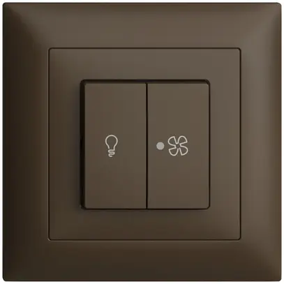 Kit frontal ENC EDIZIOdue coffee 88×88mm bouton double 