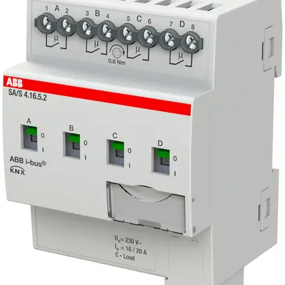 Actionneur-commutateur KNX AMD ABB SA/S4.16.5.2, 4-fois, 16A, C 