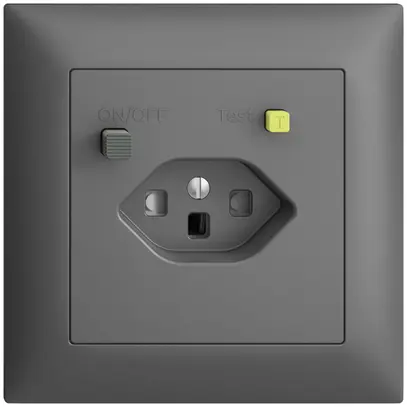 Presa INC EDIZIOdue T23 FI 30mA FMI, shutter grigio scuro 