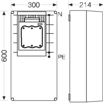 NH-Gehäuse Hensel Mi, 1×NH 1, mit Sammelschiene, 250A, 5-polig 