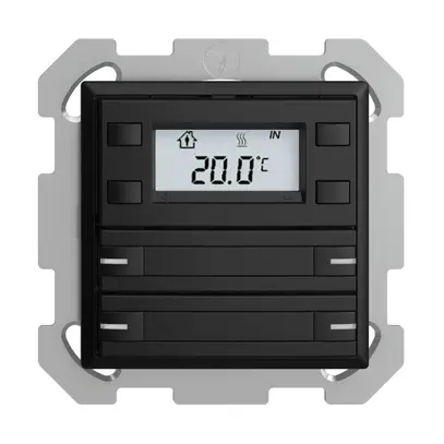 Pulsante RTH INC KNX 4×EDIZIOdue FM nero, con carta+LED RGB 