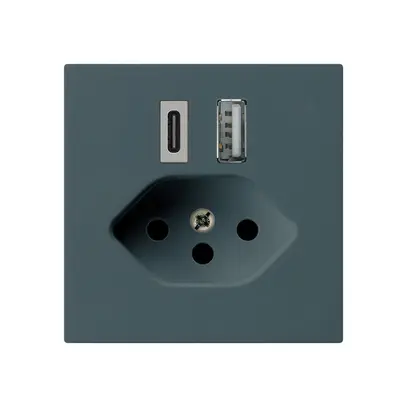 Prise de charge USB kallysto 18W PD 1×type A 1×type C T13 anthracite 